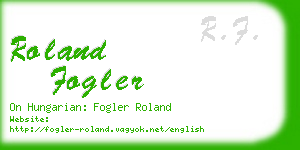 roland fogler business card